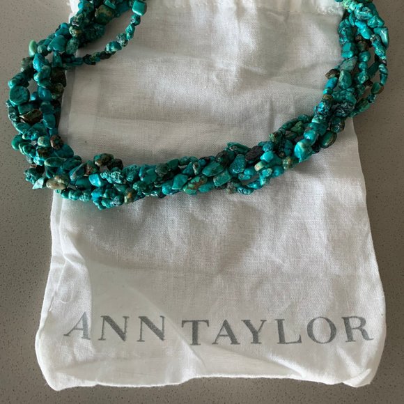 Ann Taylor Turquoise Stone Necklace + Dustbag - Picture 2 of 5